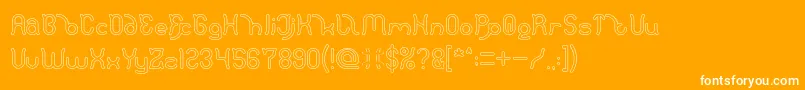 Polysoup Hollow Font – White Fonts on Orange Background