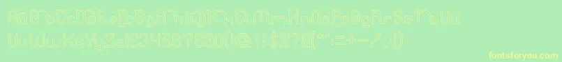 Polysoup Hollow Font – Yellow Fonts on Green Background