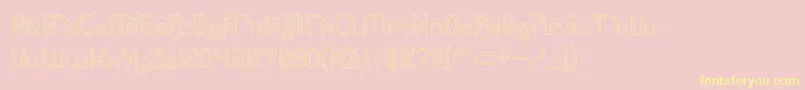 Polysoup Hollow-Schriftart – Gelbe Schriften auf rosa Hintergrund