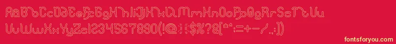 Polysoup Hollow Font – Yellow Fonts on Red Background