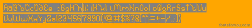 Polysoup Inverse-Schriftart – Graue Schriften auf orangefarbenem Hintergrund