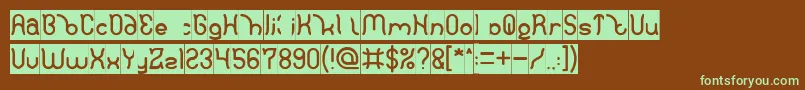 Polysoup Inverse-fontti – vihreät fontit ruskealla taustalla