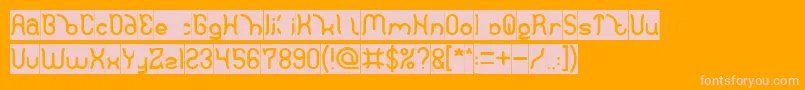 Polysoup Inverse Font – Pink Fonts on Orange Background