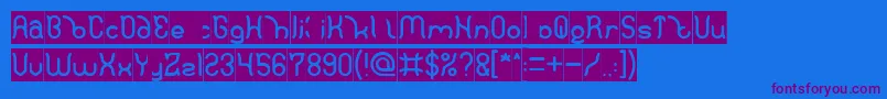 Fonte Polysoup Inverse – fontes roxas em um fundo azul
