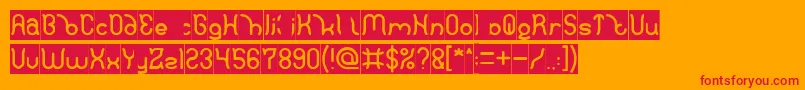 Polysoup Inverse-Schriftart – Rote Schriften auf orangefarbenem Hintergrund