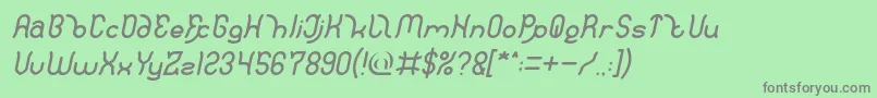 Polysoup Italic Font – Gray Fonts on Green Background