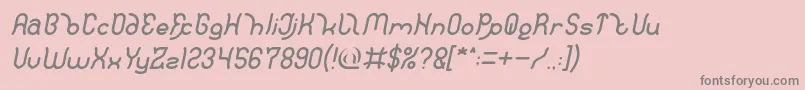 Polysoup Italic Font – Gray Fonts on Pink Background