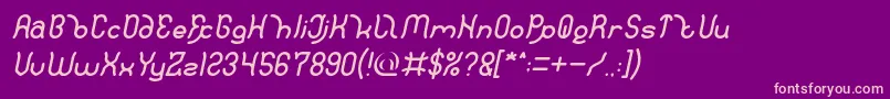 Polysoup Italic Font – Pink Fonts on Purple Background