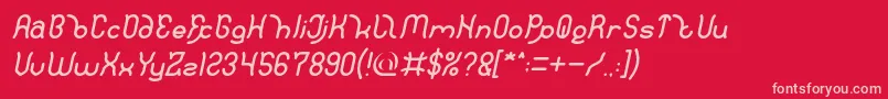 Fonte Polysoup Italic – fontes rosa em um fundo vermelho