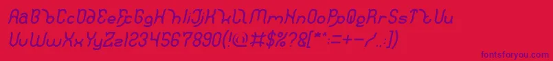 fuente Polysoup Italic – Fuentes Moradas Sobre Fondo Rojo