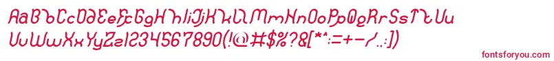 フォントPolysoup Italic – 赤い文字