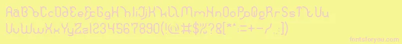 Polysoup Light Font – Pink Fonts on Yellow Background