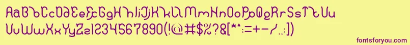 Polysoup Light Font – Purple Fonts on Yellow Background