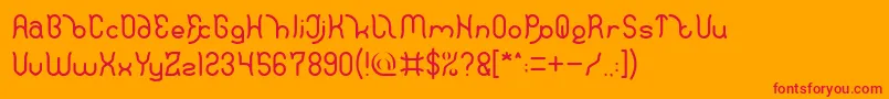 フォントPolysoup Light – オレンジの背景に赤い文字