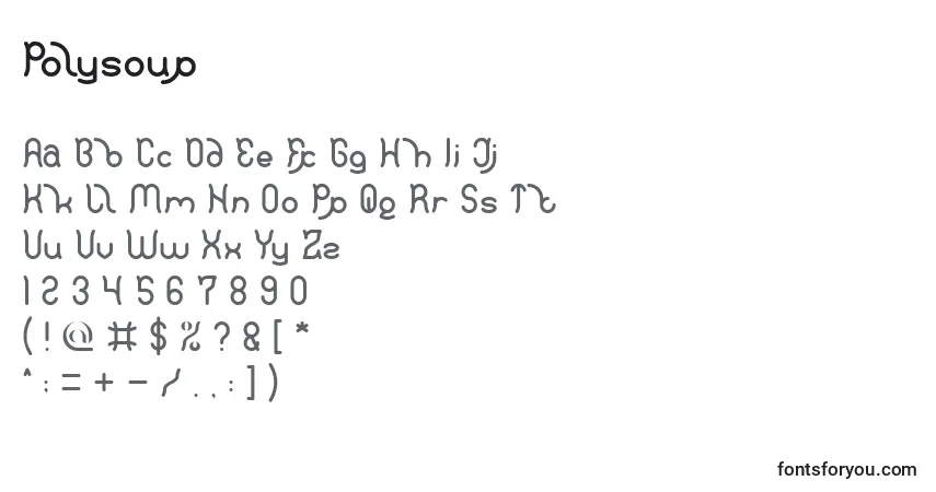 Polysoup (137135)フォント–アルファベット、数字、特殊文字