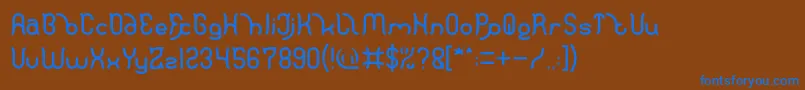 Polysoup Font – Blue Fonts on Brown Background