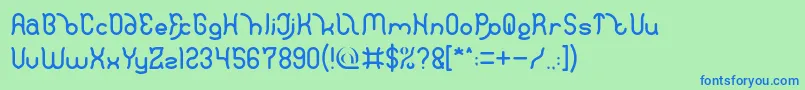 Polysoup Font – Blue Fonts on Green Background