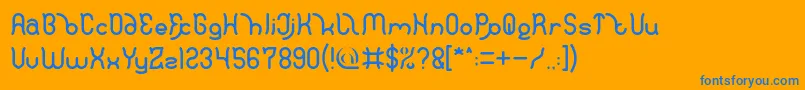 Polysoup Font – Blue Fonts on Orange Background