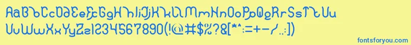 Polysoup Font – Blue Fonts on Yellow Background