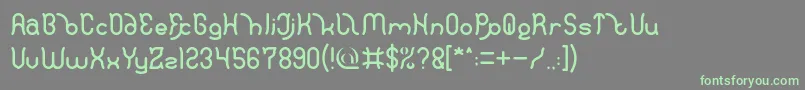 フォントPolysoup – 灰色の背景に緑のフォント