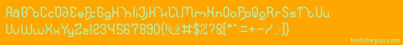 Polysoup Font – Green Fonts on Orange Background