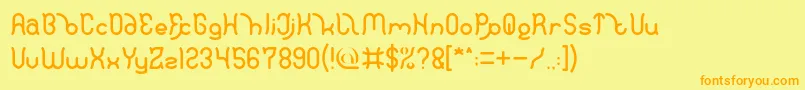 Polysoup Font – Orange Fonts on Yellow Background