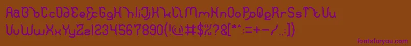 Polysoup Font – Purple Fonts on Brown Background