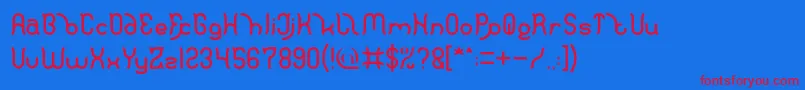 Polysoup Font – Red Fonts on Blue Background
