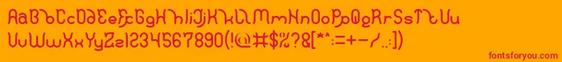 フォントPolysoup – オレンジの背景に赤い文字