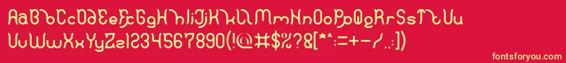 フォントPolysoup – 黄色の文字、赤い背景
