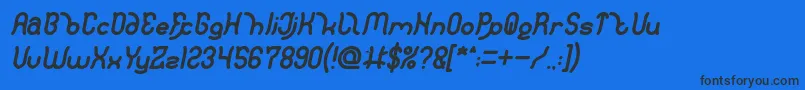 Police Polysoupp Bold Italic – polices noires sur fond bleu
