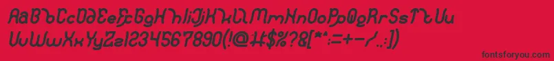 Fonte Polysoupp Bold Italic – fontes pretas em um fundo vermelho