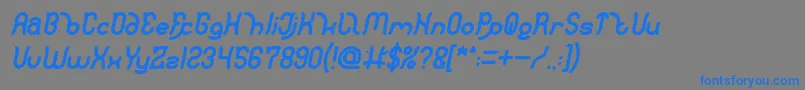 Polysoupp Bold Italic-Schriftart – Blaue Schriften auf grauem Hintergrund