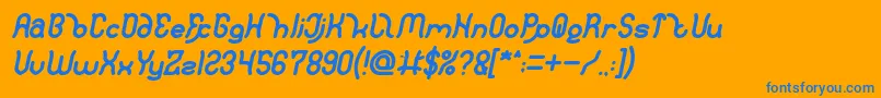 Polysoupp Bold Italic Font – Blue Fonts on Orange Background