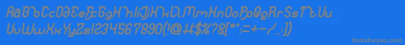 Шрифт Polysoupp Bold Italic – серые шрифты на синем фоне