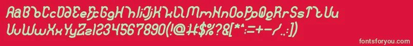 Czcionka Polysoupp Bold Italic – zielone czcionki na czerwonym tle