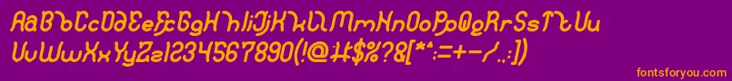 Polysoupp Bold Italic Font – Orange Fonts on Purple Background
