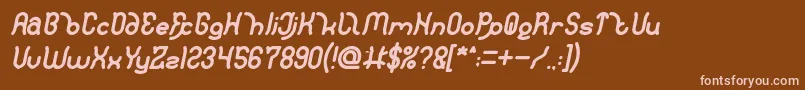 Fonte Polysoupp Bold Italic – fontes rosa em um fundo marrom