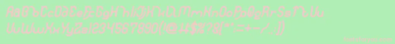 Шрифт Polysoupp Bold Italic – розовые шрифты на зелёном фоне