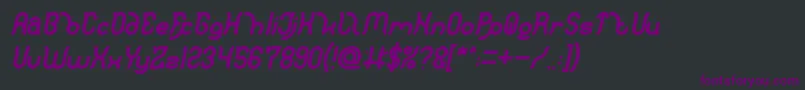 Шрифт Polysoupp Bold Italic – фиолетовые шрифты на чёрном фоне