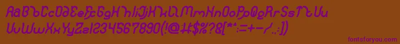 Police Polysoupp Bold Italic – polices violettes sur fond brun