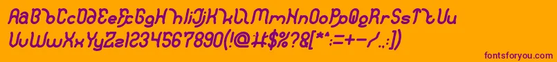 fuente Polysoupp Bold Italic – Fuentes Moradas Sobre Fondo Naranja