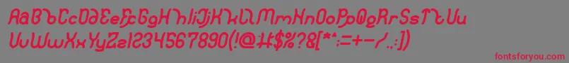 Polysoupp Bold Italic Font – Red Fonts on Gray Background