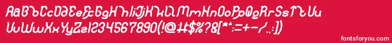 フォントPolysoupp Bold Italic – 赤い背景に白い文字