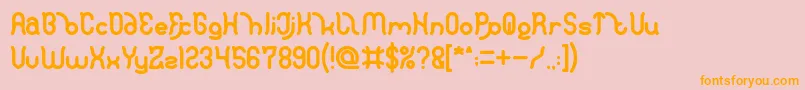 Polysoupp Bold Font – Orange Fonts on Pink Background