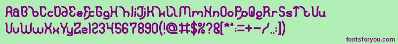 Polysoupp Bold-Schriftart – Violette Schriften auf grünem Hintergrund