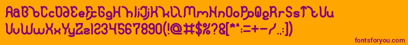 フォントPolysoupp Bold – オレンジの背景に紫のフォント