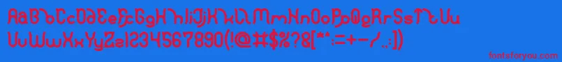 Polysoupp Bold Font – Red Fonts on Blue Background