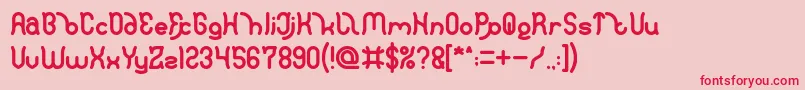 Polysoupp Bold Font – Red Fonts on Pink Background