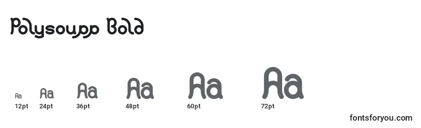 Größen der Schriftart Polysoupp Bold